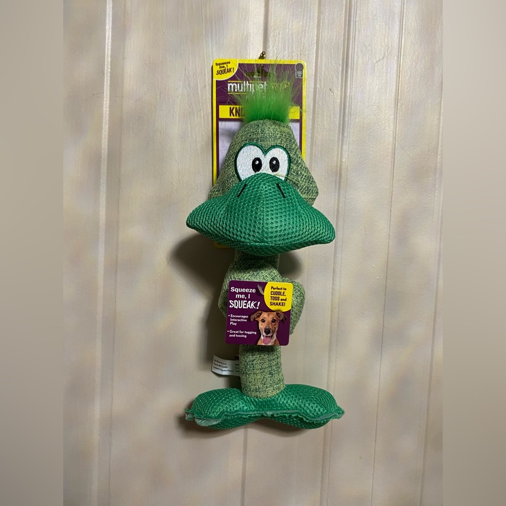 Multipet Tuff Enuff Green Duck 12”  With Squeaker